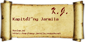 Kapitány Jarmila névjegykártya